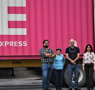 Irma Ibarra with her logstics team in Mexico